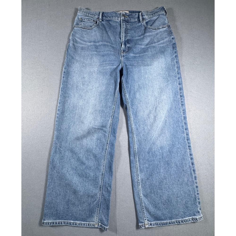 Everlane The Way-High Sailor Jean Women 33R Blue Wide Leg High Rise Denim 36x29 - Picture 3 of 9